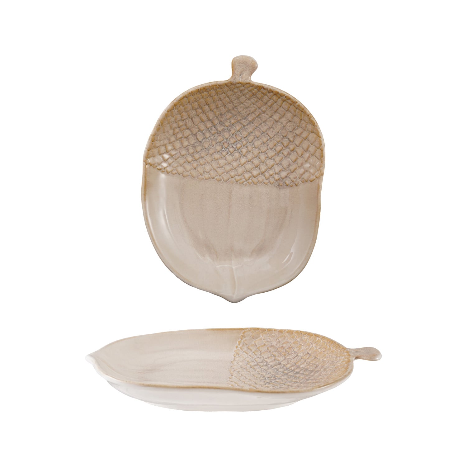 Stoneware Acorn Shaped Platter (Each One Will Vary)