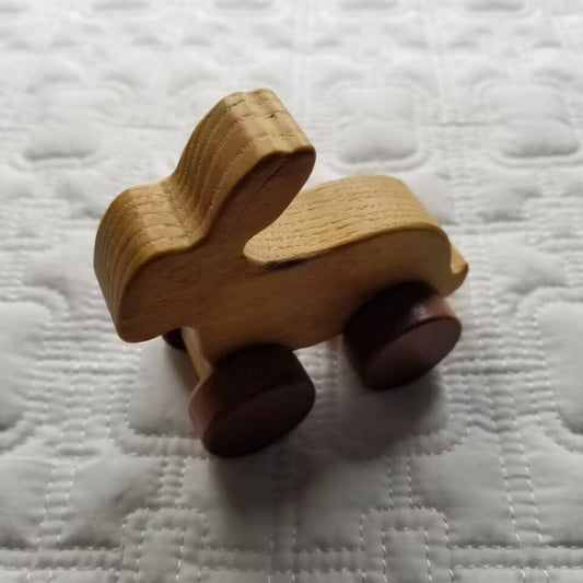 Wooden Easter Bunny Trolley Toy Car