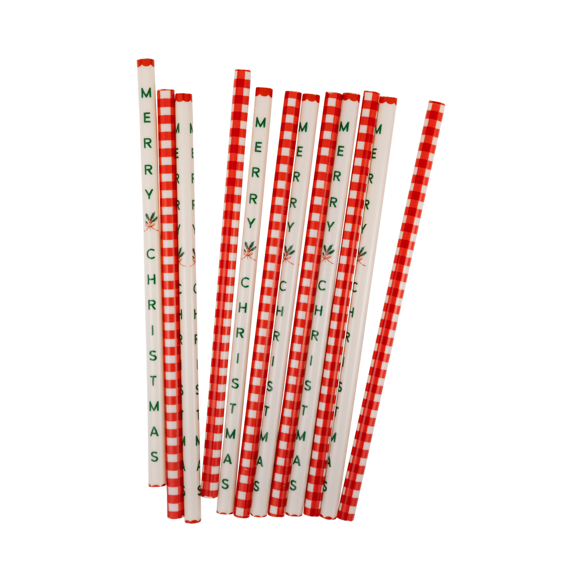 CCH1316 - Gingham Merry Christmas Straws