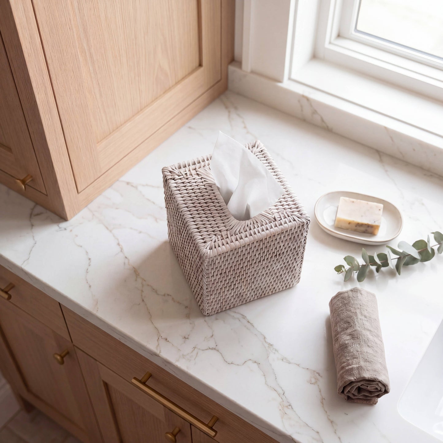 Square Tissue Box : Natural