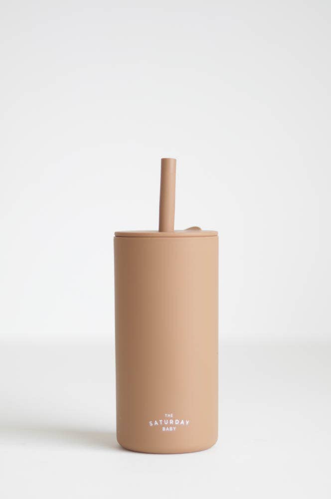 Kid Silicone Straw Cups: Sand