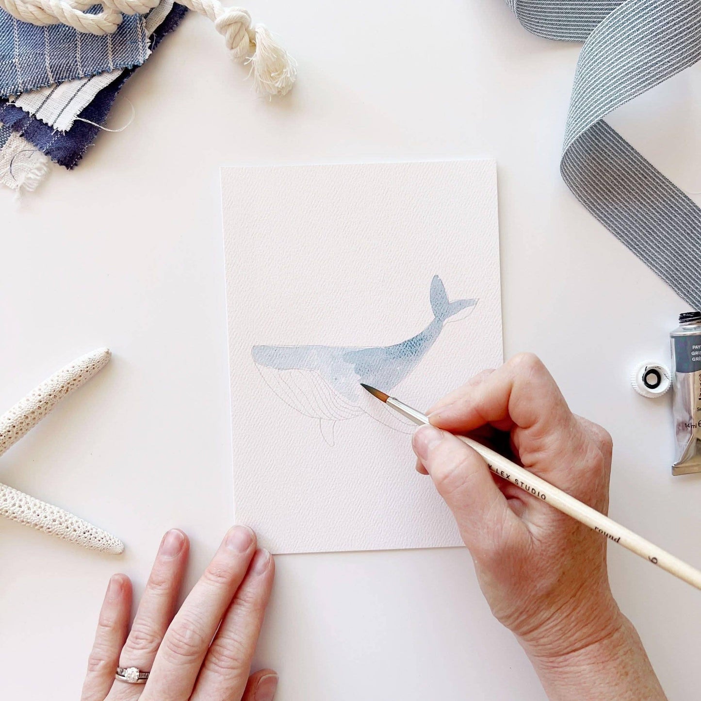 Seaside paintable watercolor notecard set