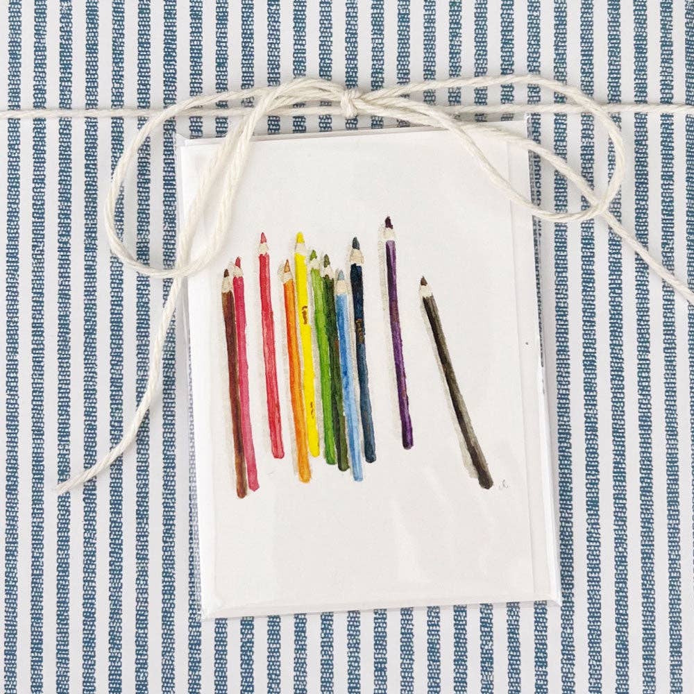 Colored pencils mini notecard