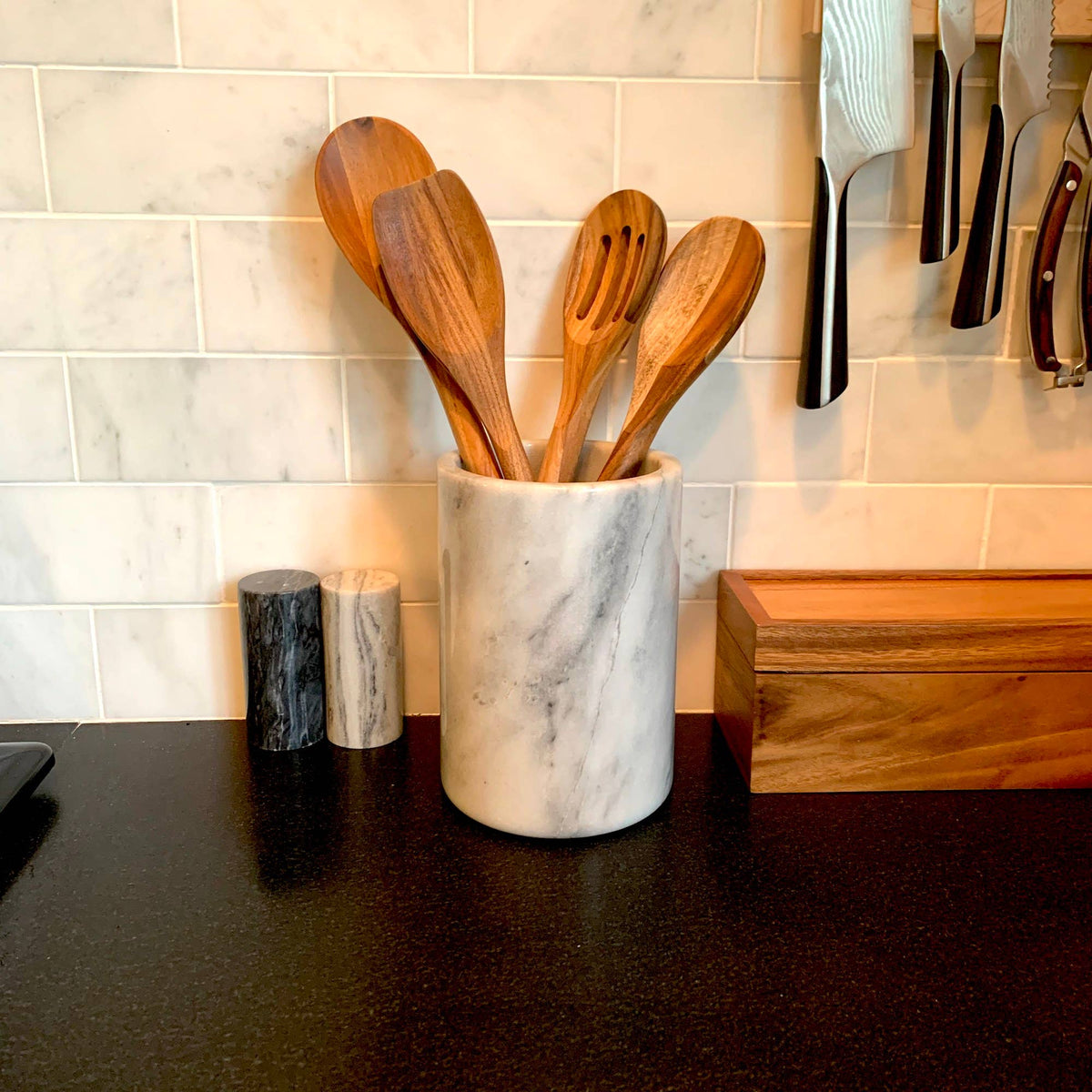 White Marble Utensil Holder