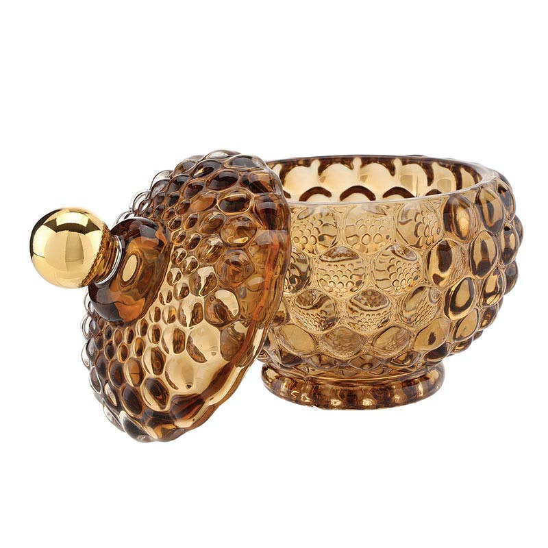 Amber Glass Jar: Glass / 4 Dia x 4.5 H