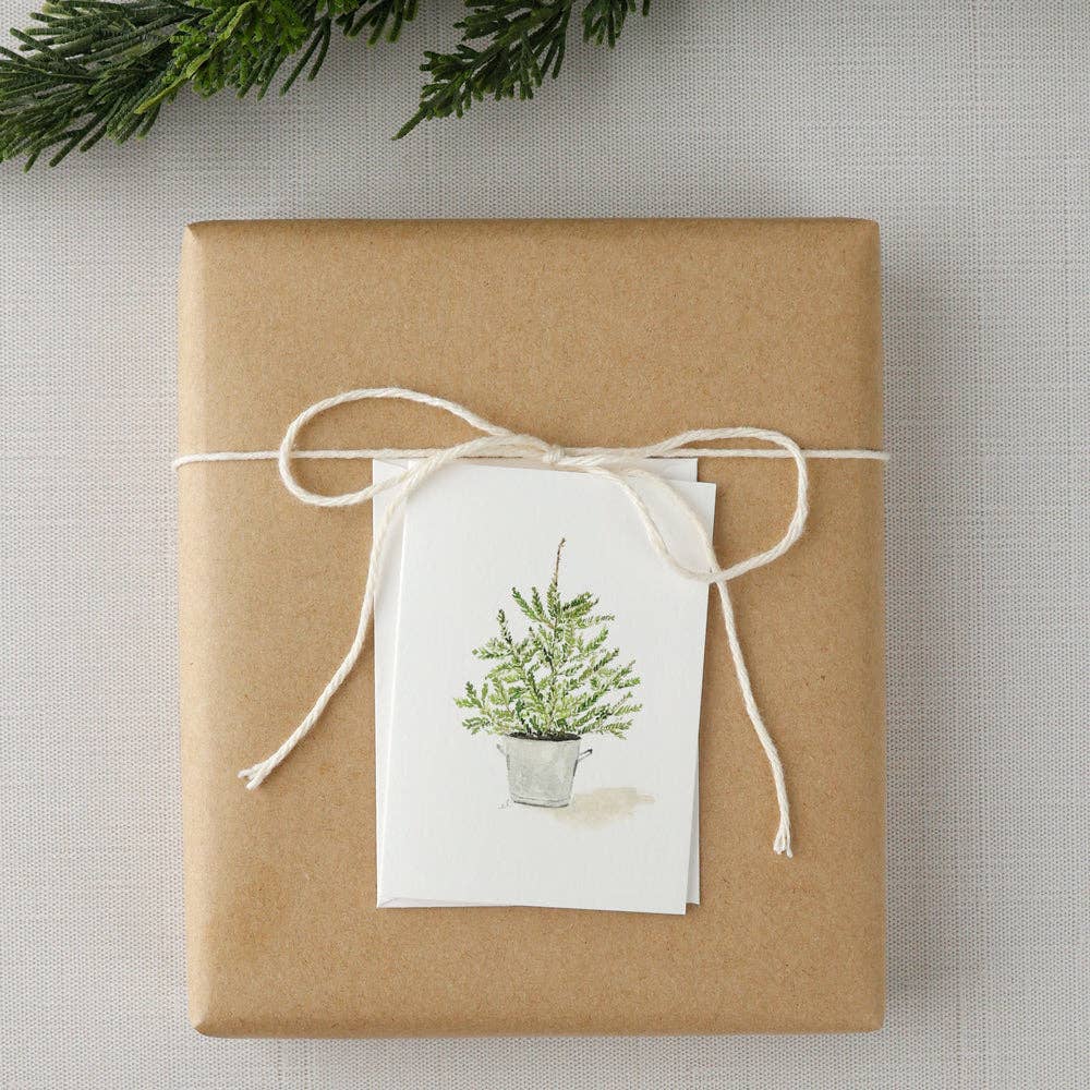 Potted tree mini notecard