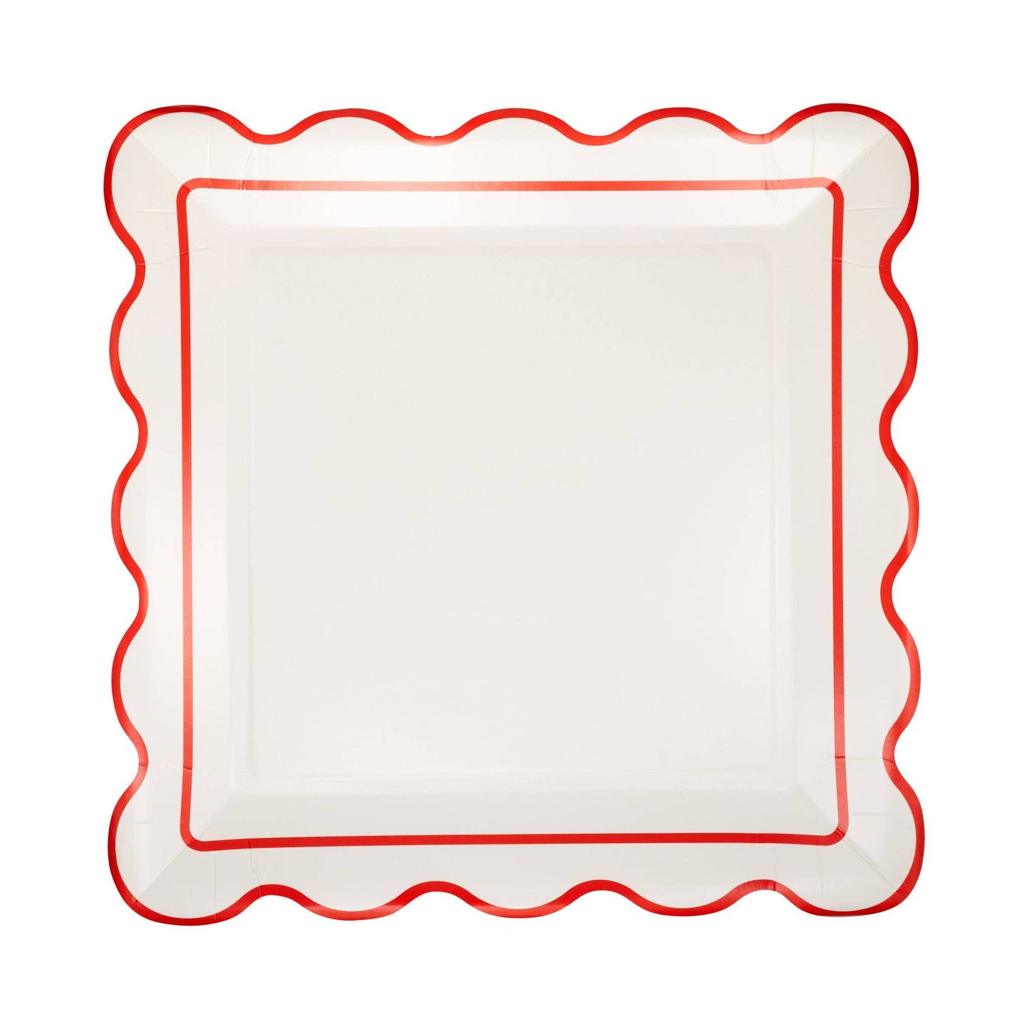 Cream Scalloped Square Plate