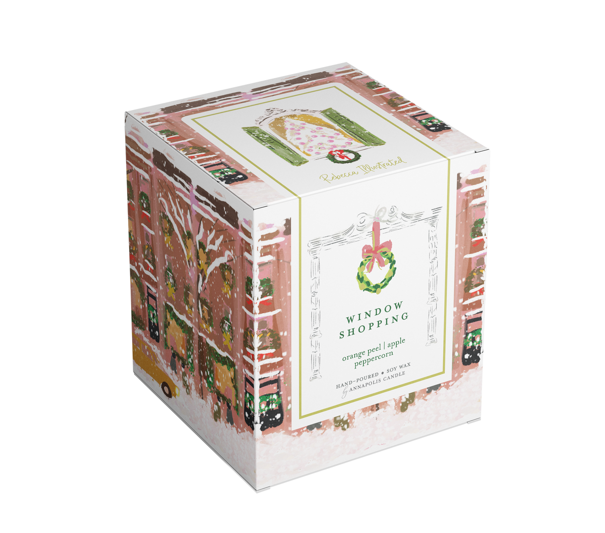 Window Shopping | Hand Illustrated Soy Candle | Double Wick