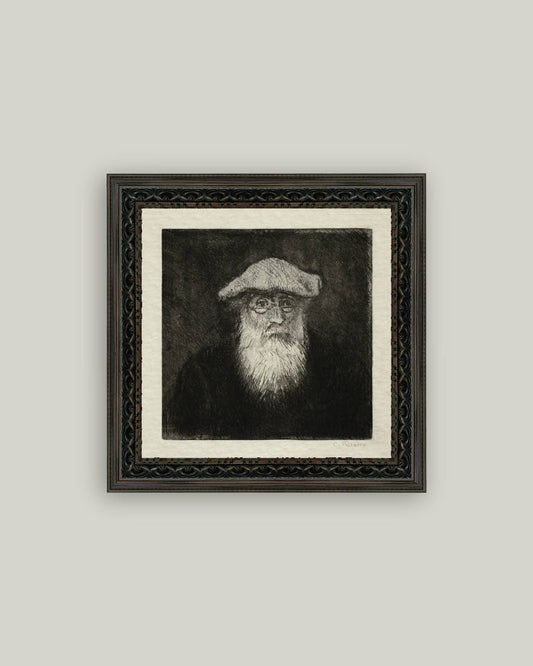 Self Portrait by Camille Pissarro Framed Antique Art : 11x11