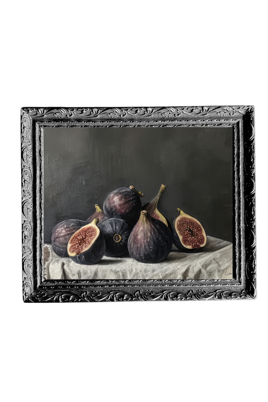 Seasonal Fig | French Black Mould Framed Art: 5 x 7