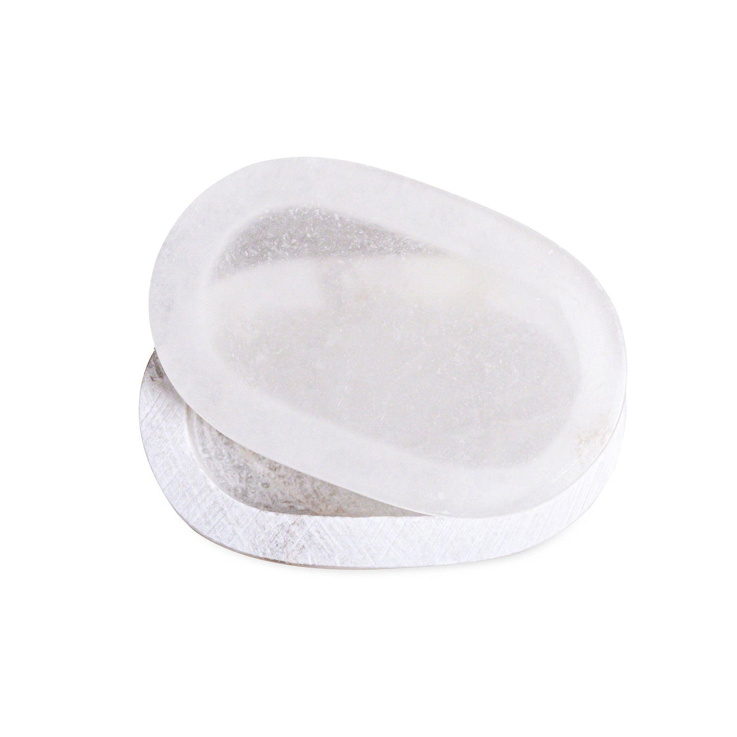 White Alabaster Oval Display Box