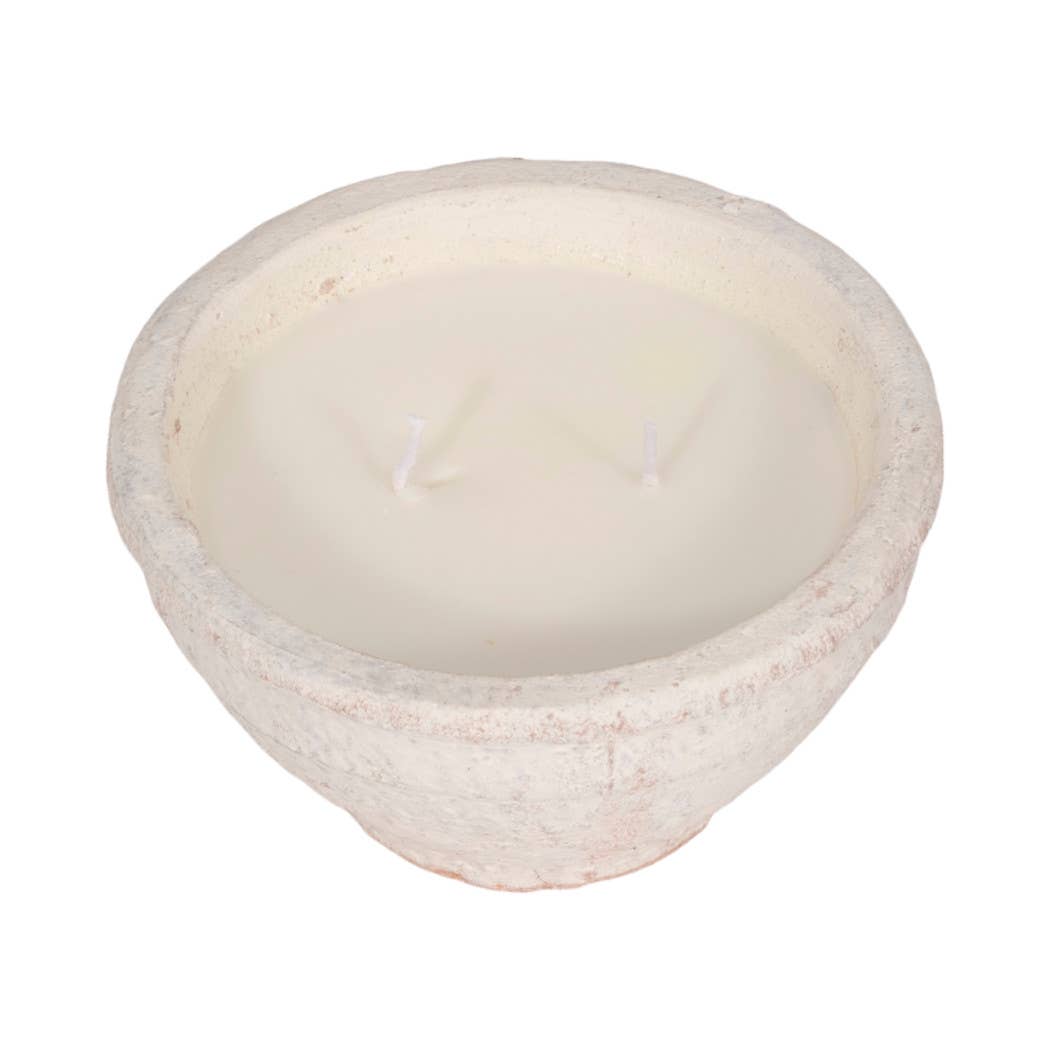 Ceramic Sea Salt and Lemon Bowl Candle - White, 14 Oz