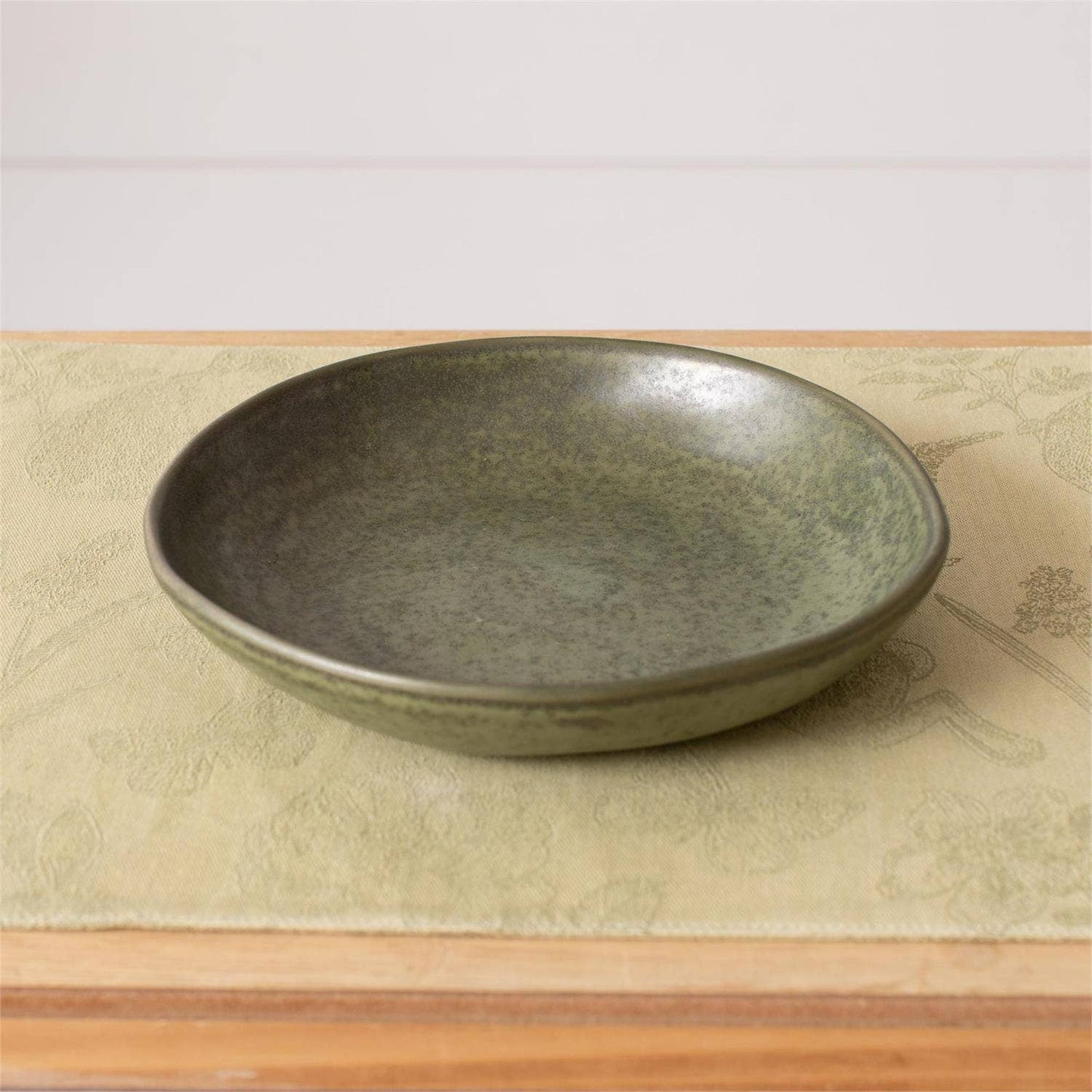 Green Reactive Glaze Ceramic Coupe Bowl