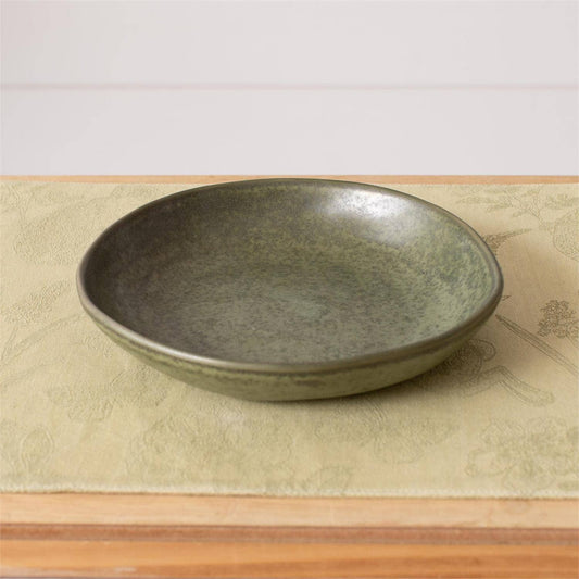 Green Reactive Glaze Ceramic Coupe Bowl