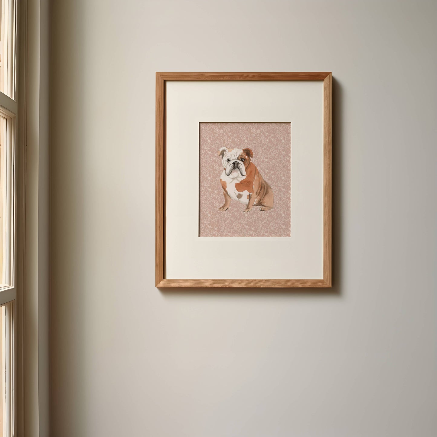 English Bulldog Wall Art: 5" x 7" (vertical)