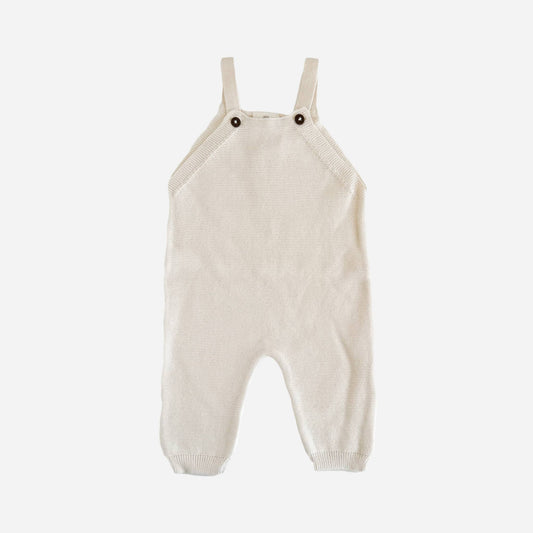 Cotton Overalls Cream Organic Baby: 3-6M