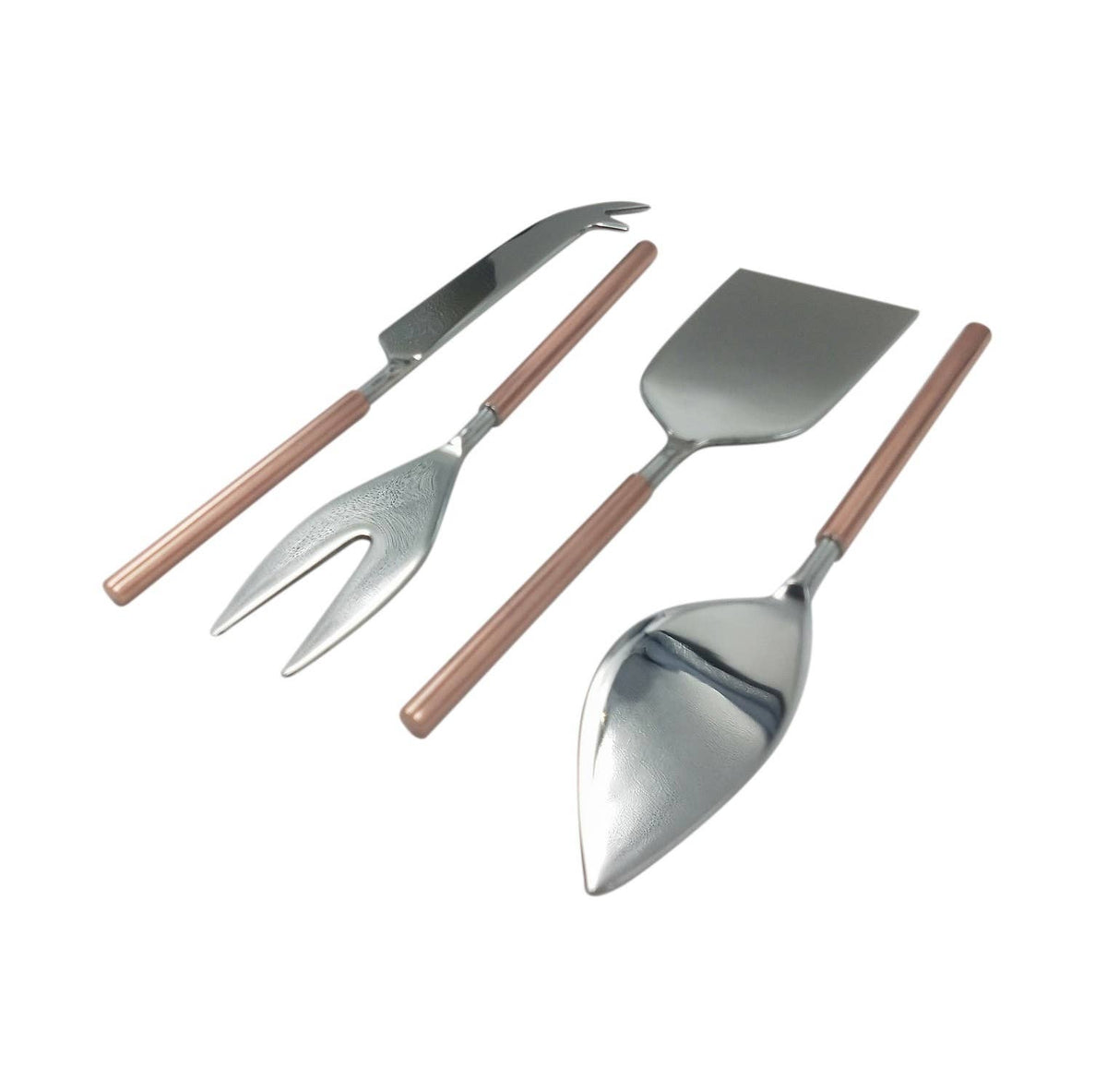 Set of 4 Cheese Set Silver and Copper: SILVER & COPPER / STAINLESS STEEL