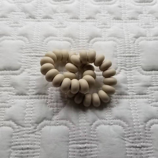 Baby Silicone Teether Ring Toy: Khaki