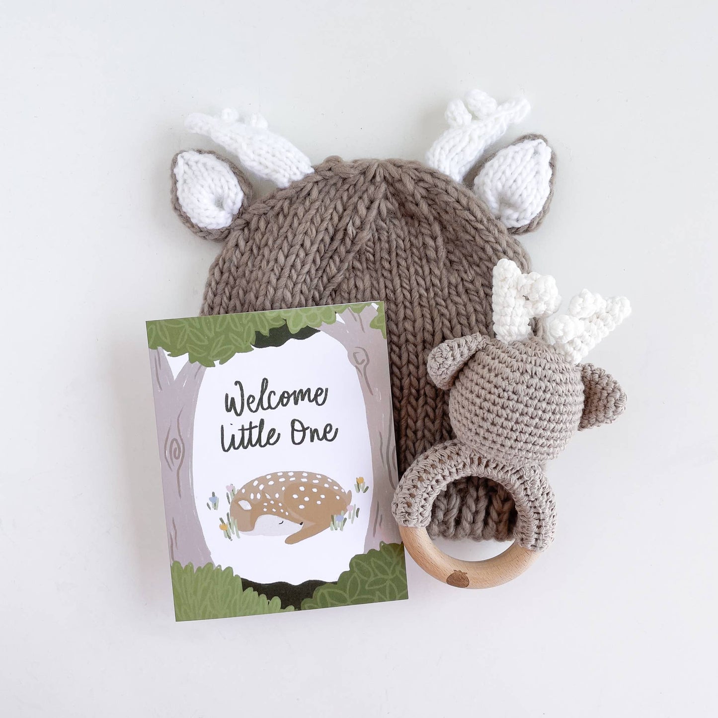 Crochet Cotton Rattle Teether Deer