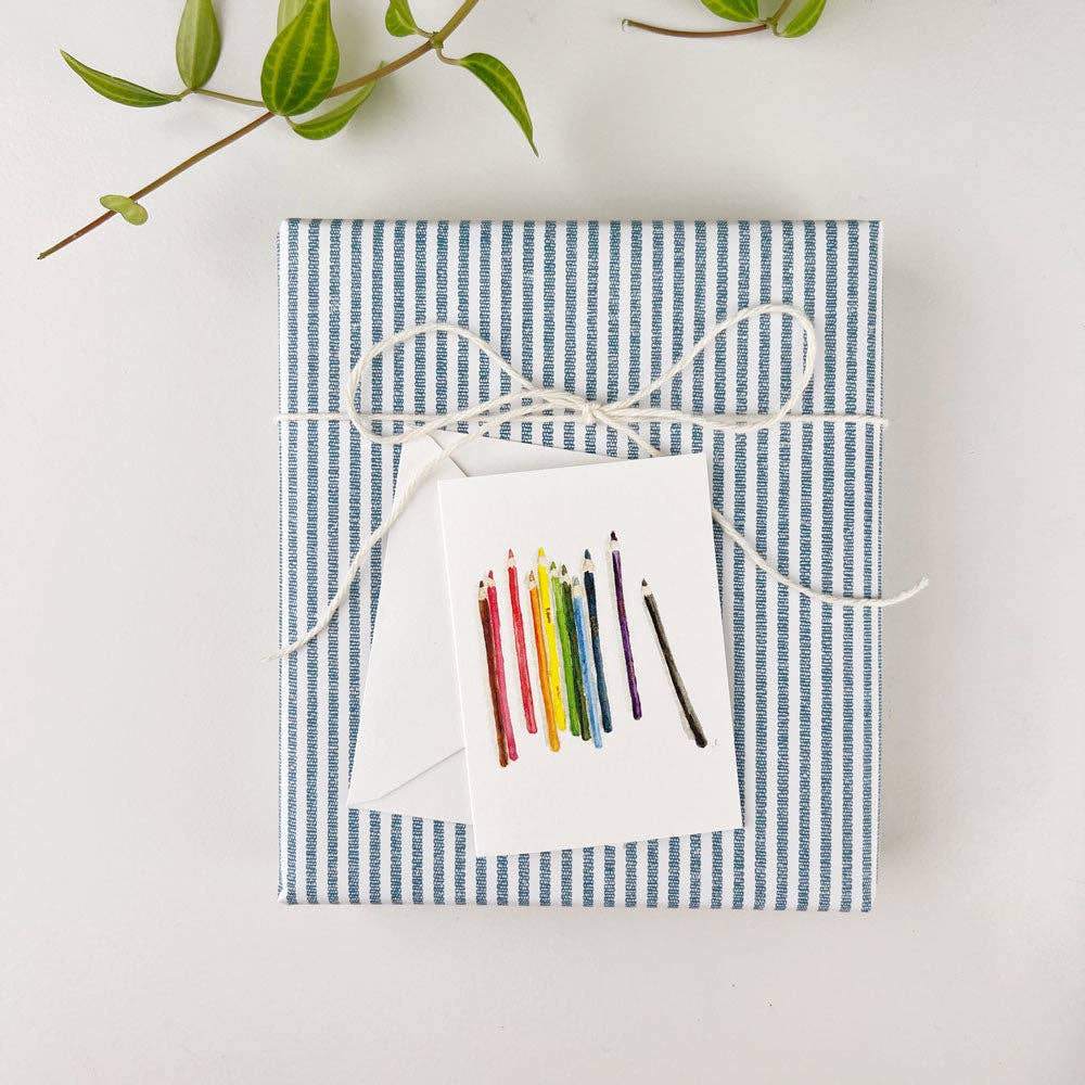 Colored pencils mini notecard