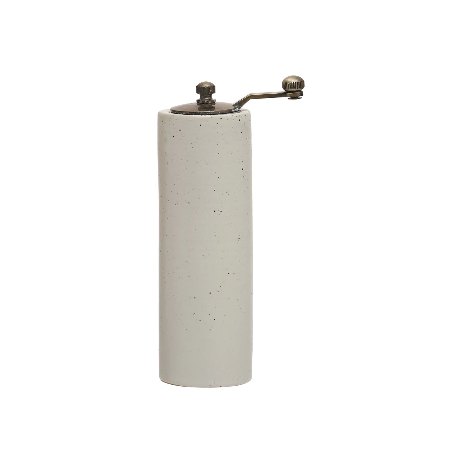White Stoneware Salt/Pepper Grinder, White