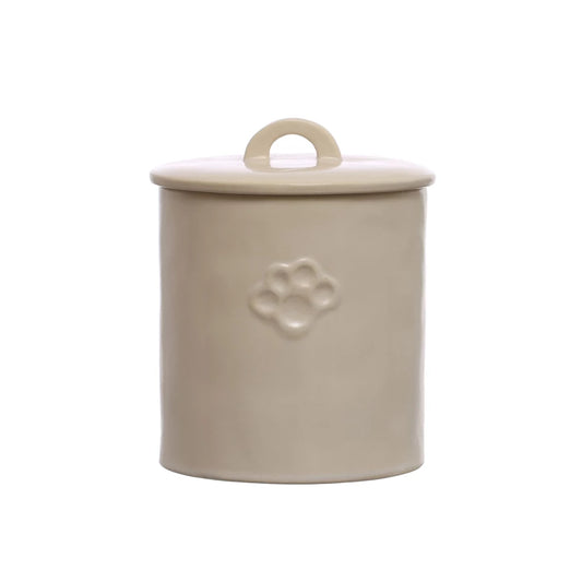 Stoneware Treat Canister w/ Paw Print