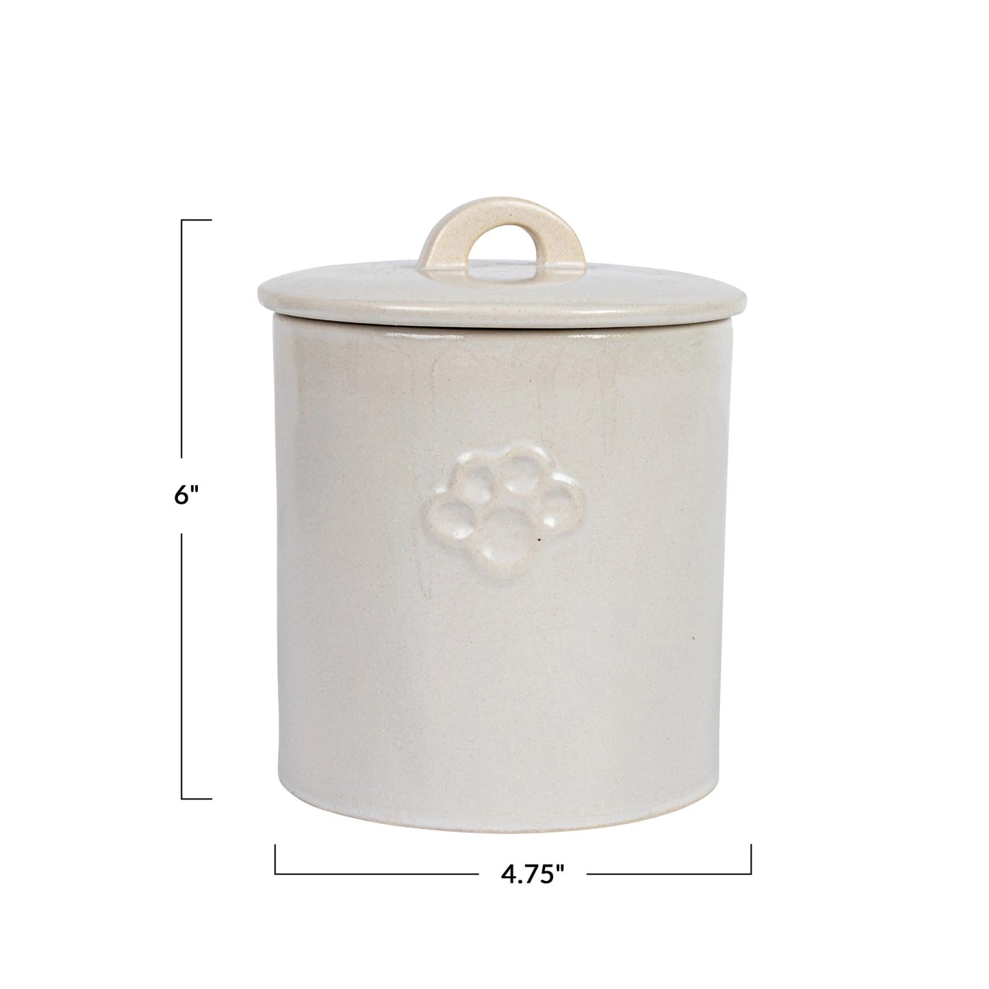 Stoneware Treat Canister w/ Paw Print