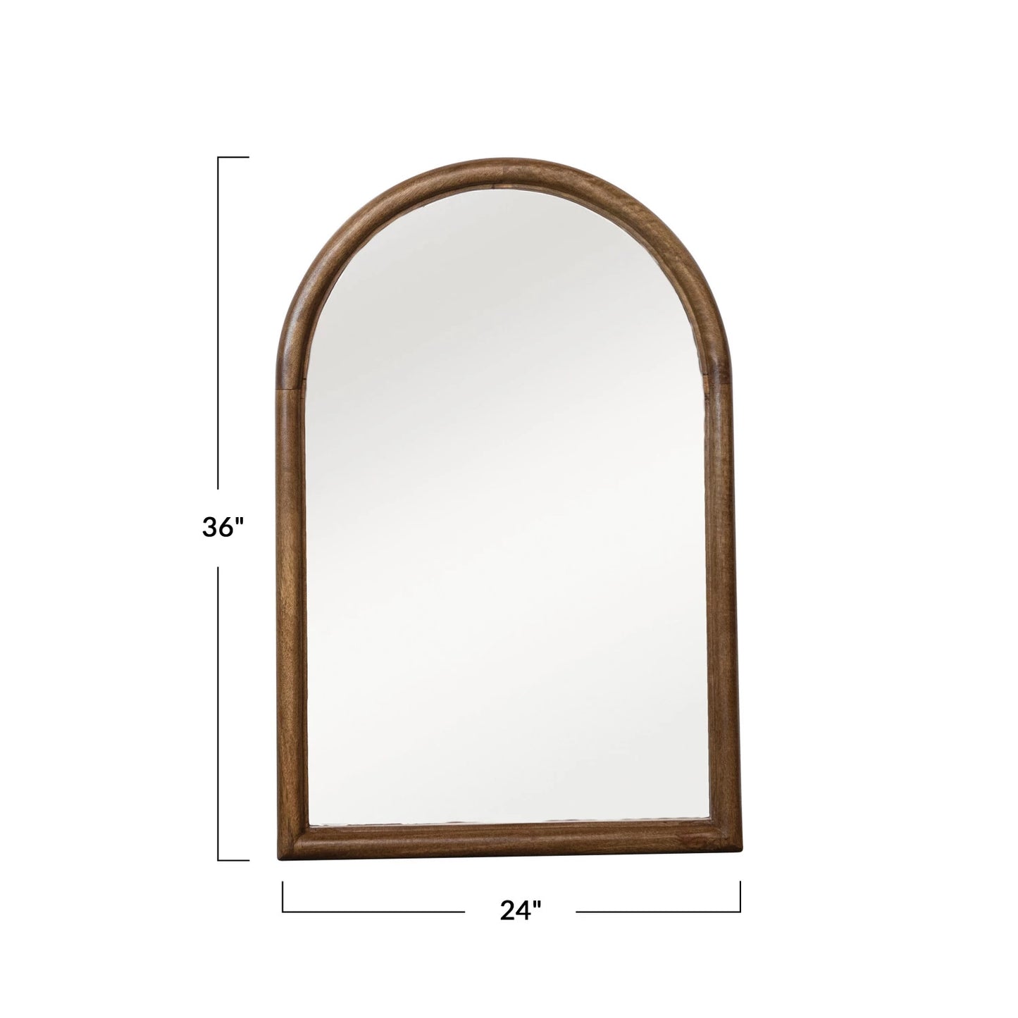 Arched Mango Wood Framed Wall Mirror