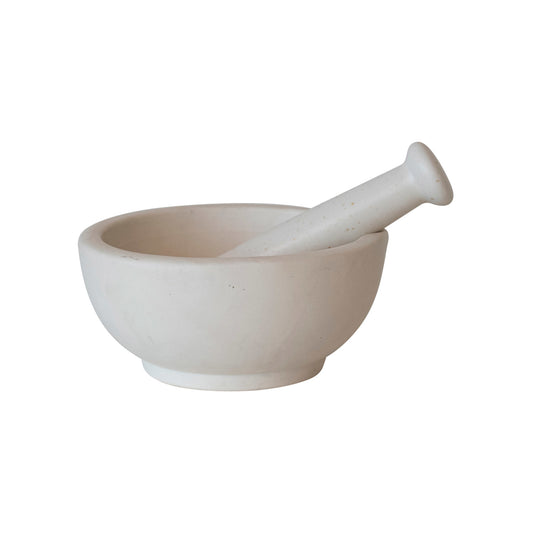 Stoneware Mortar & Pestle, Set of 2