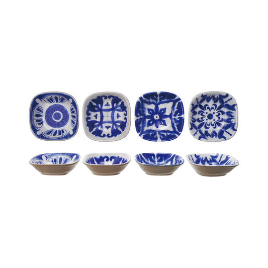 Hand-Painted Stoneware Bowl, 4 Styles Available (Each Will Vary)