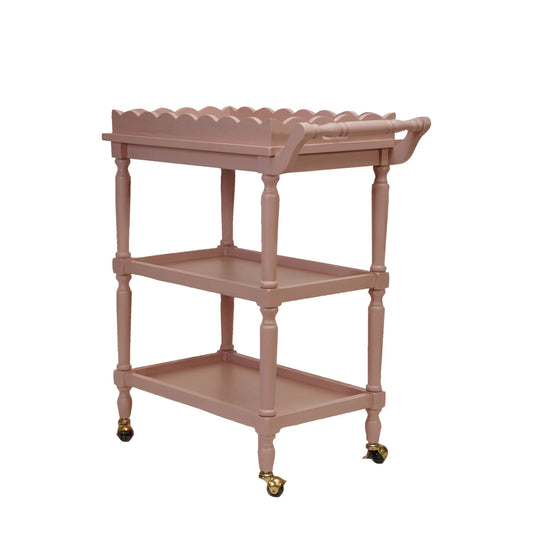 Pink Bar Cart with Removable Tray