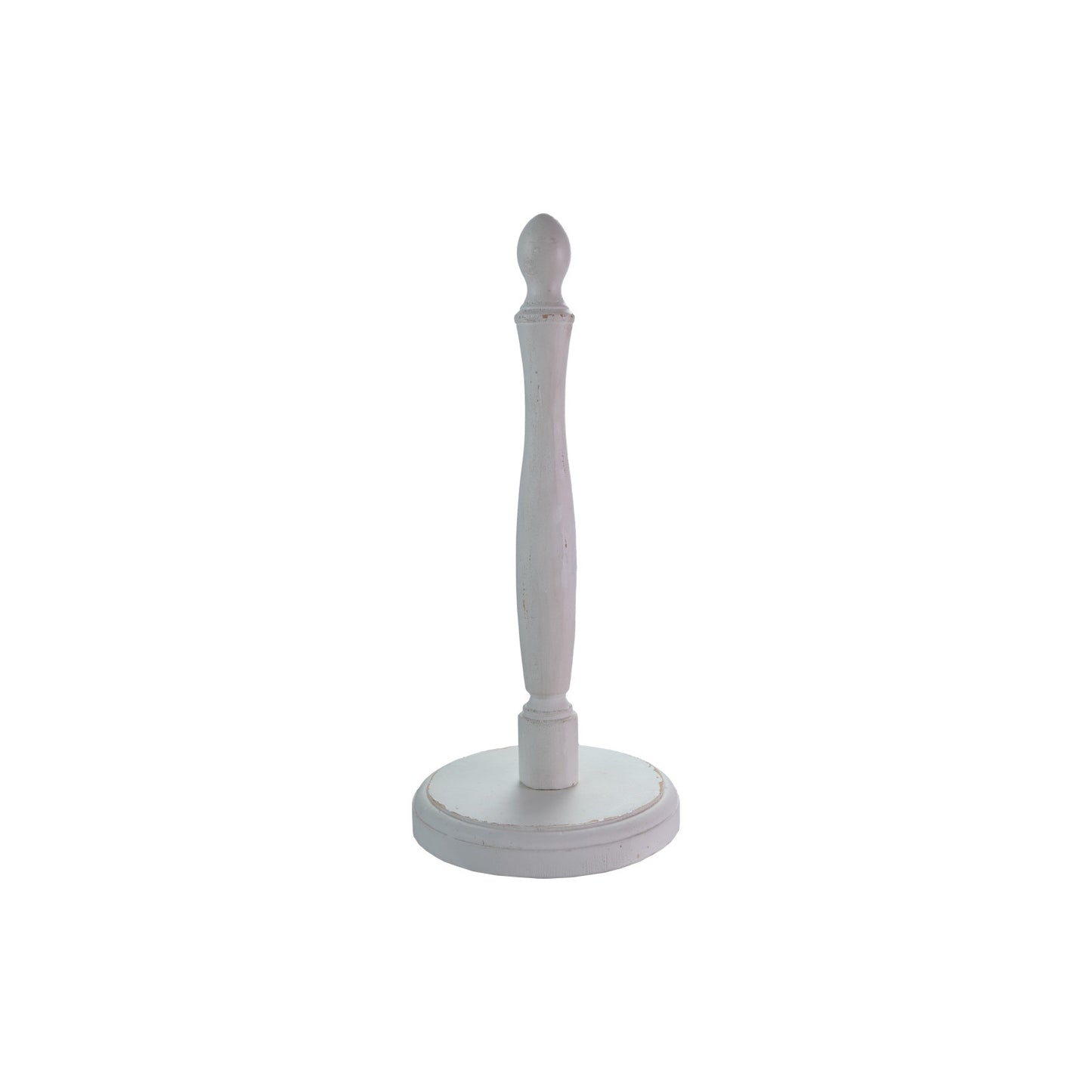 Wood Paper Towel Holder, Distressed Finish, White
