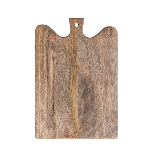 Mango Wood Curved Cheese/Serving Board with Handle, Natural