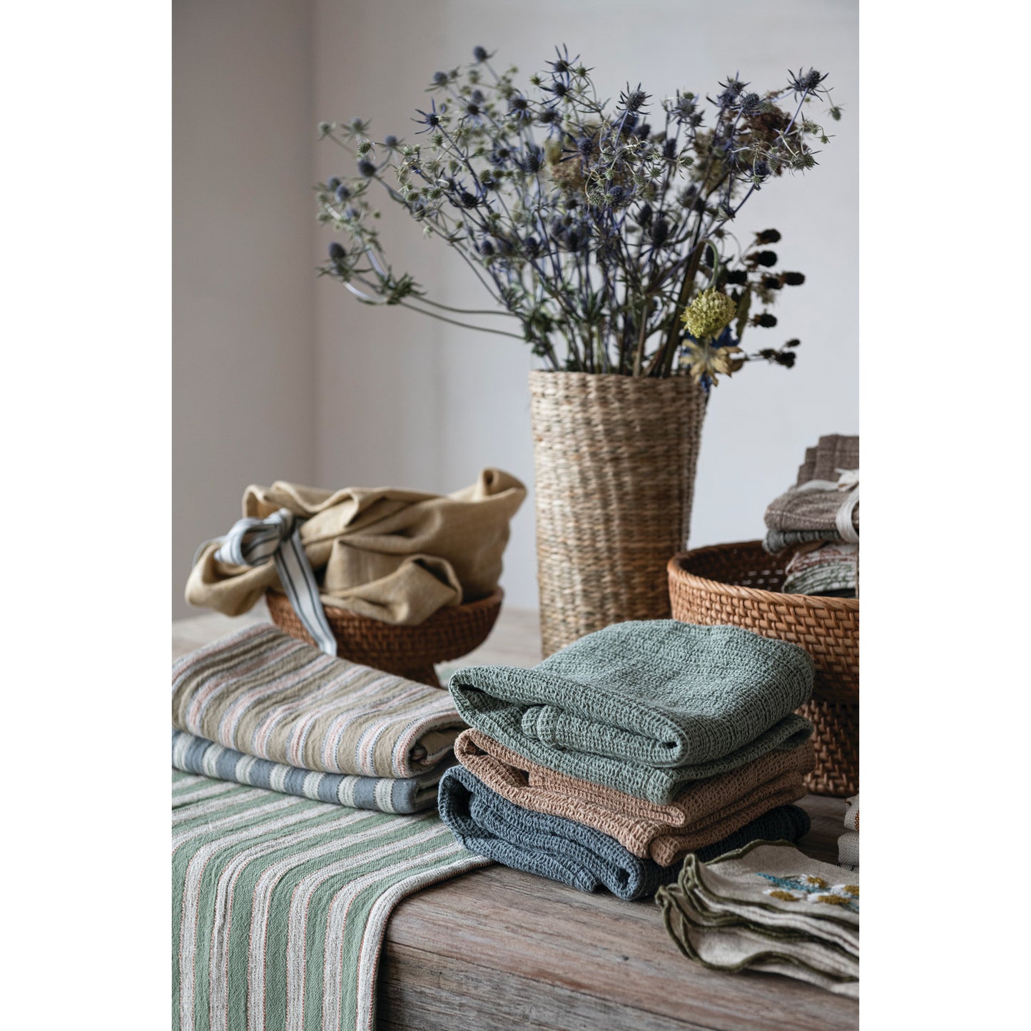 Woven Cotton Waffle Weave Tea Towel