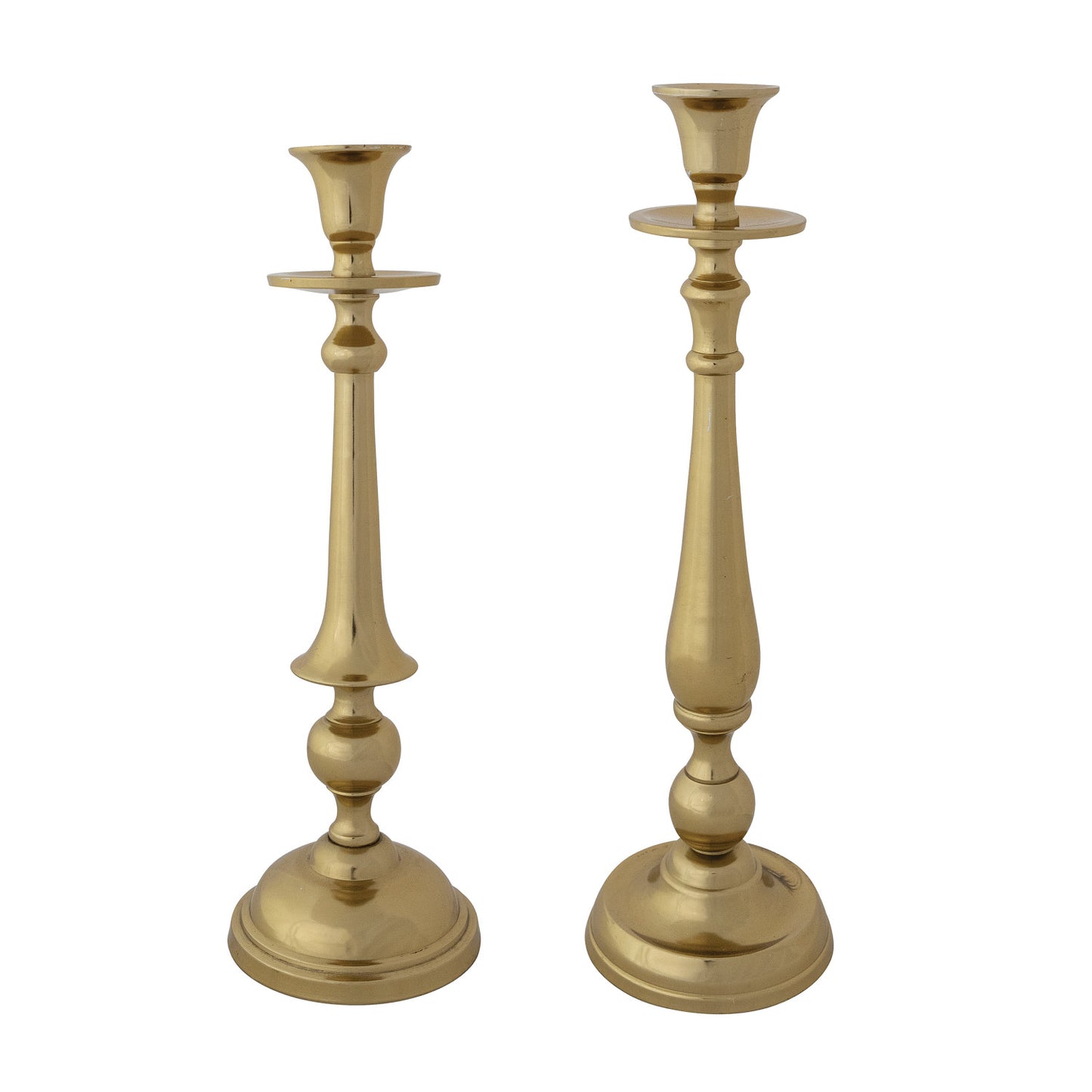Cast Iron Taper Holders, Brass Finish