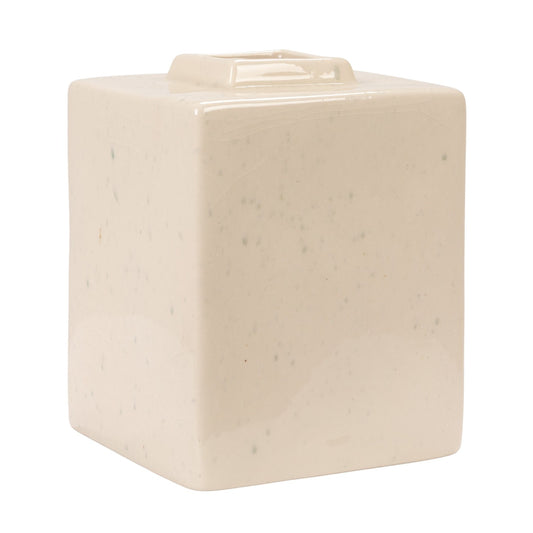 Stoneware Vase, Reactive Crackle Glaze, Cream Color (Each One Will Vary)