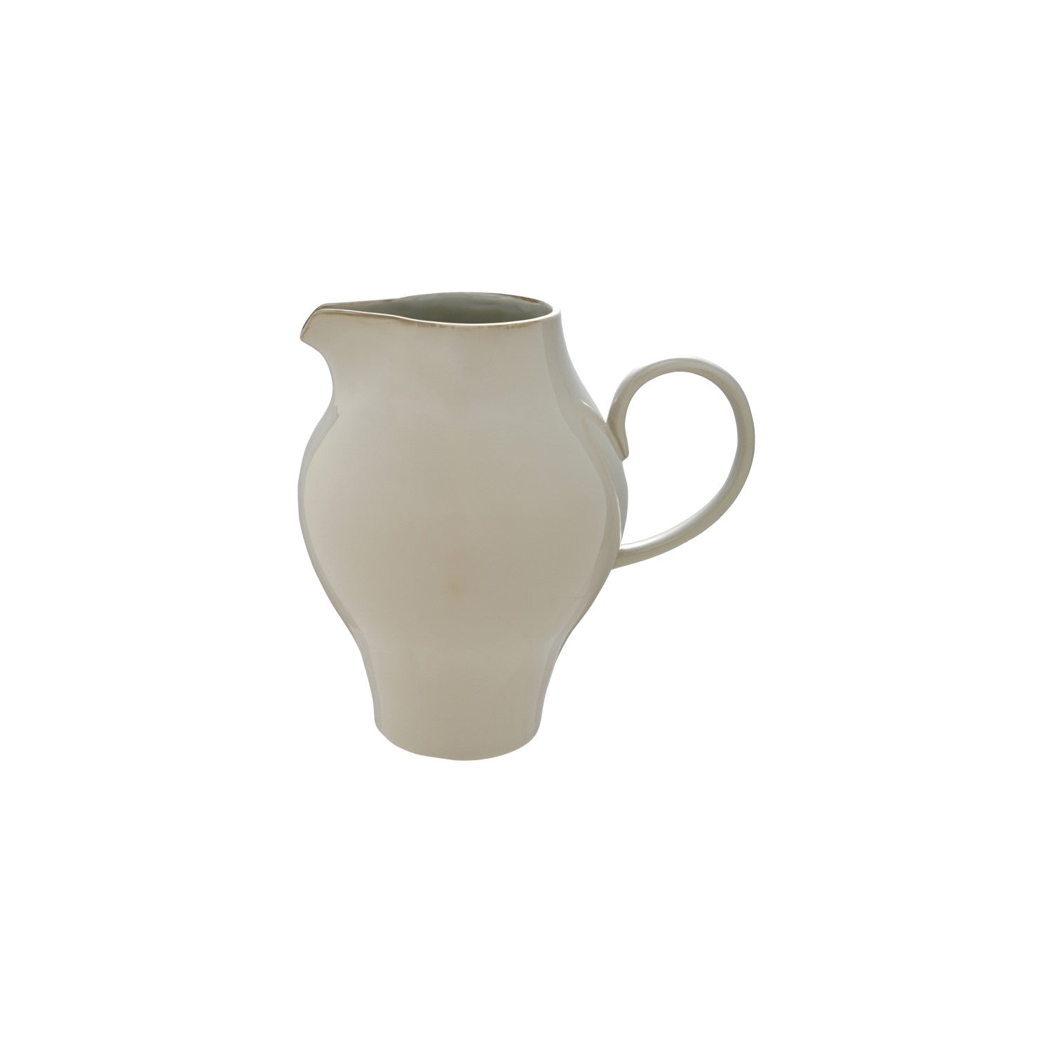 4 Quart Stoneware Vintage Reproduction Pitcher, White (Each One Will Vary)