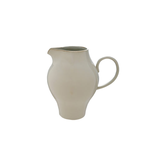 4 Quart Stoneware Vintage Reproduction Pitcher, White (Each One Will Vary)