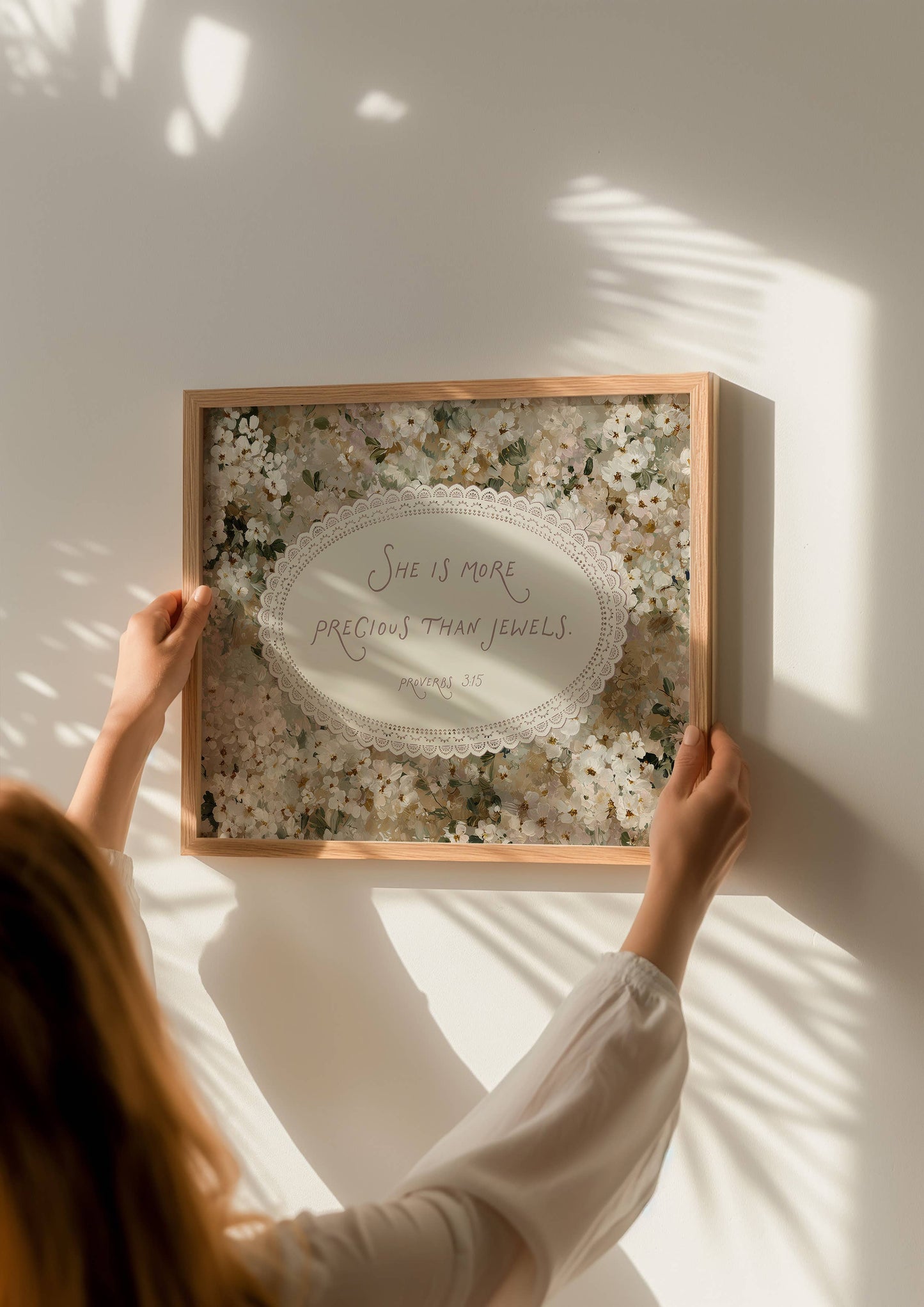 Girls Room Bible Verse (Proverbs 3:15) Christian Art Print: 5" x 7" (vertical)