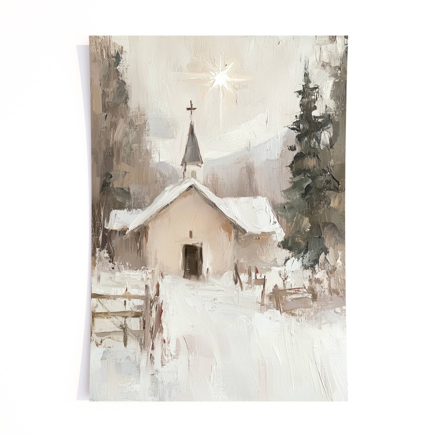 Winter Church in The Woods- print: Print (unframed) / 8x10