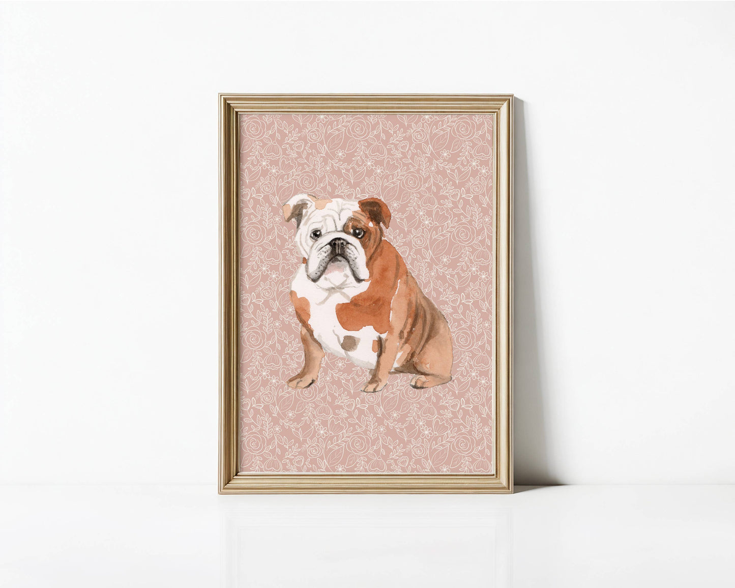 English Bulldog Wall Art: 5" x 7" (vertical)