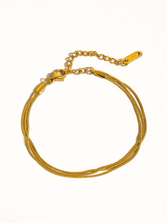 Germaine 18K Gold Non-Tarnish Classic Thin Chain Bracelet: Yellow Gold