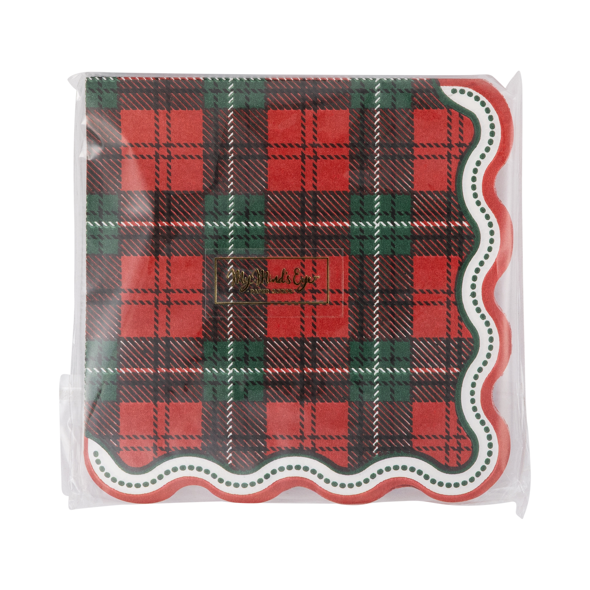 JOL1338 - Plaid Dot Edge Cocktail Napkin