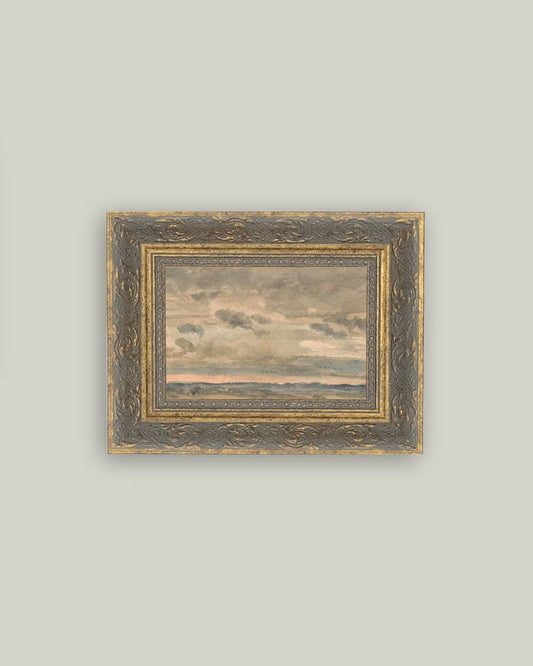 Sunset Sky Framed Antique Art: 7x5