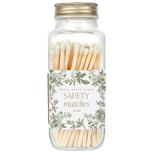 Green Delft White Tip Safety Matches - 60 Count