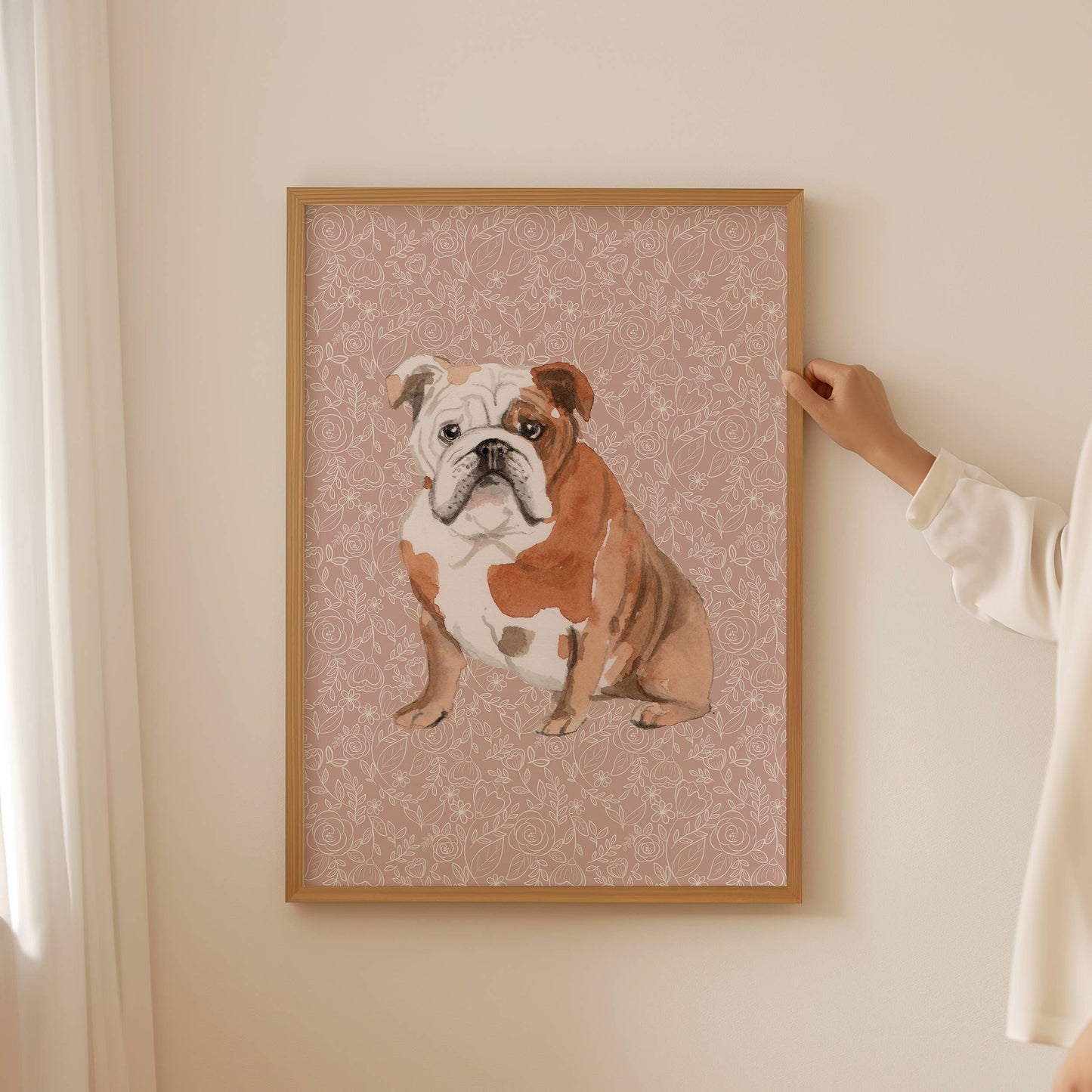 English Bulldog Wall Art: 5" x 7" (vertical)