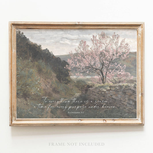 A Season Vintage Wall Art Print Christian Jesus Gift Decor: 5x7