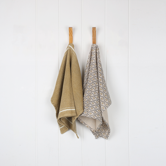 Tea Towel Set/2 Daisy Chain - Sunset Yellow