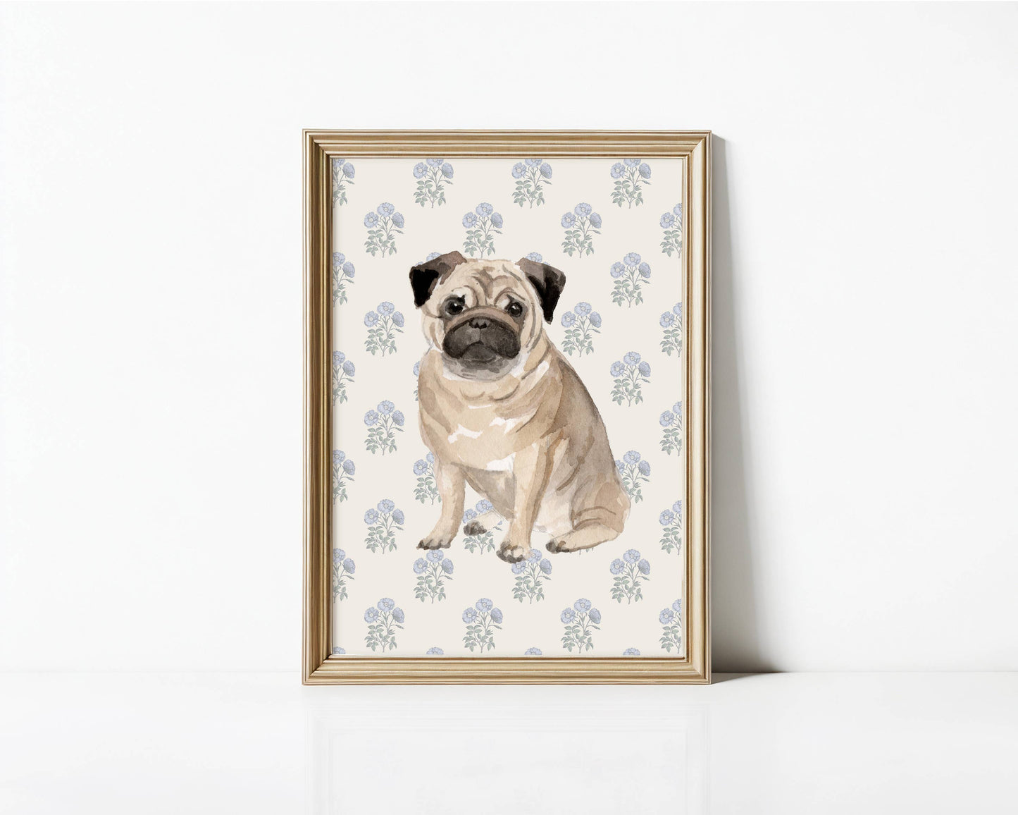 Pug Dog Art Print: 5" x 7" (vertical)