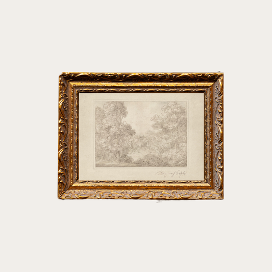 Monteverde Sketch | French Brass Gold Mould Framed Art: 8 x 10